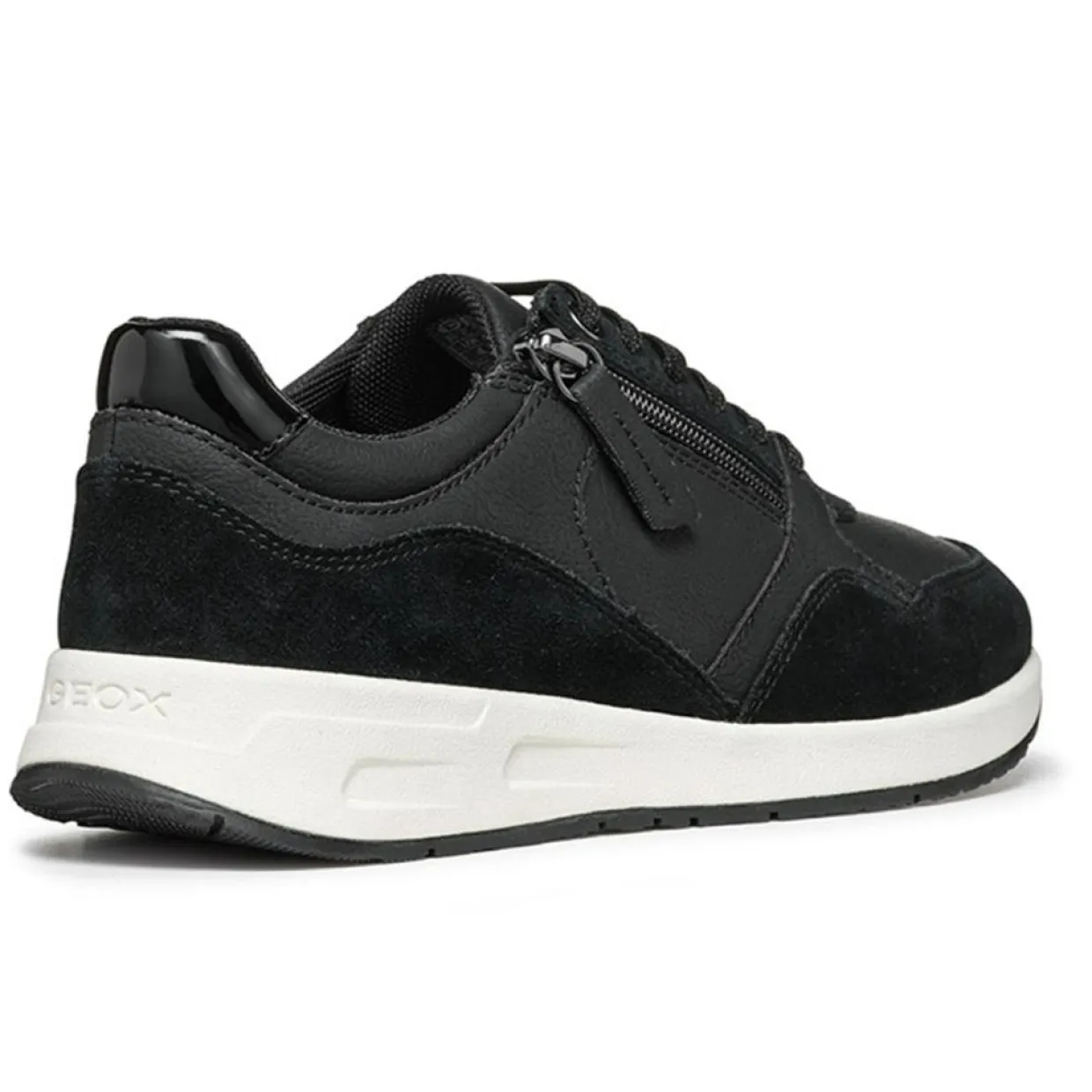 Femme Geox Baskets^Baskets en Cuir & Velours de Cuir Bulmya noires