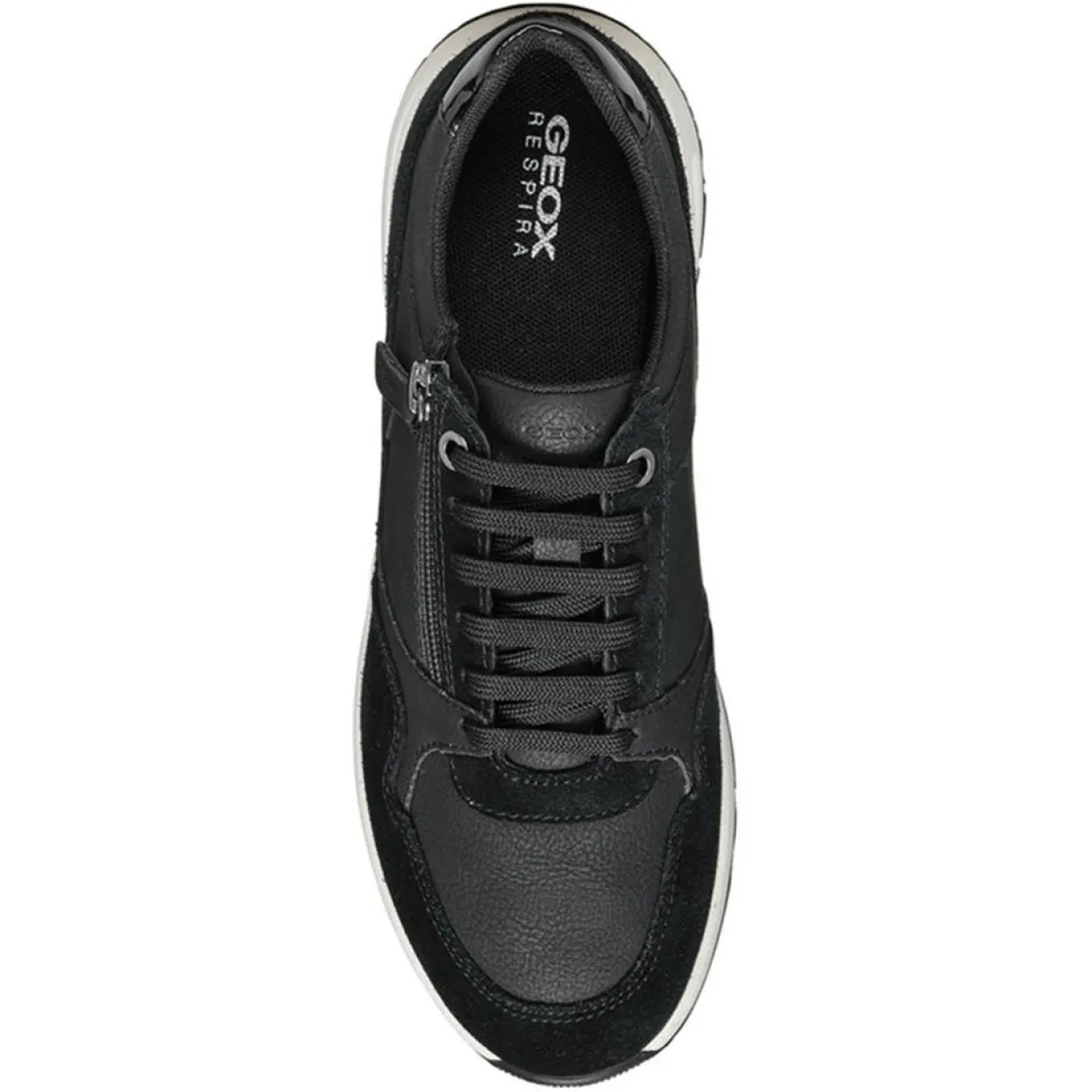 Femme Geox Baskets^Baskets en Cuir & Velours de Cuir Bulmya noires