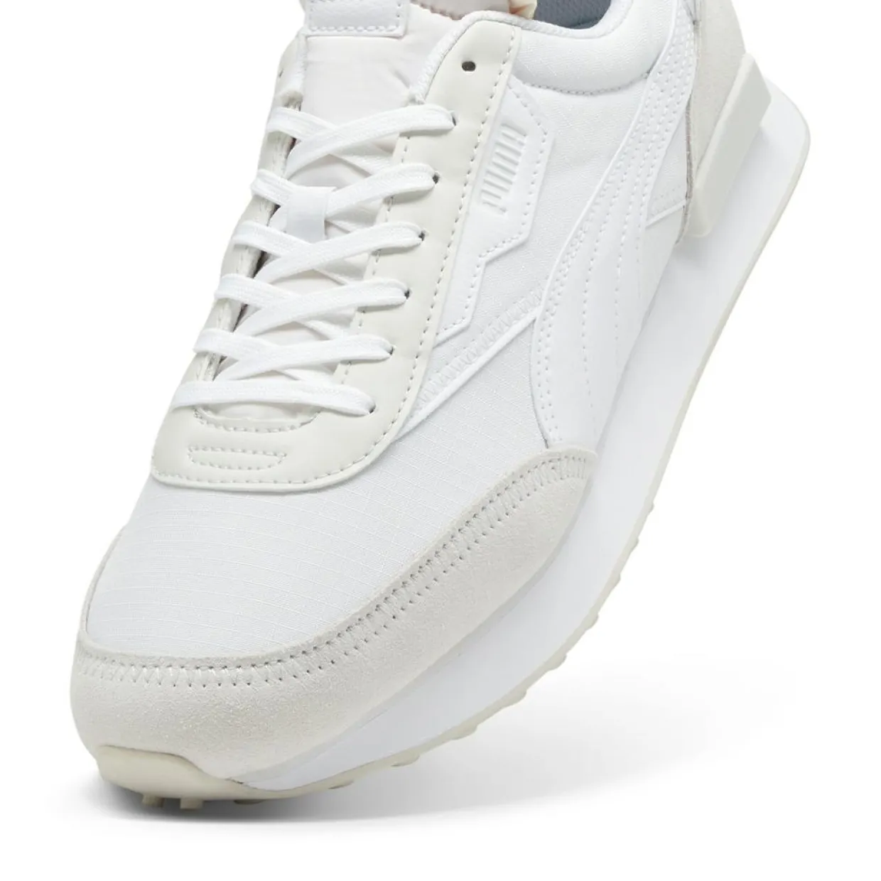 Femme Puma Baskets^Baskets en Cuir & Velours de Cuir Future Rider Play blanches