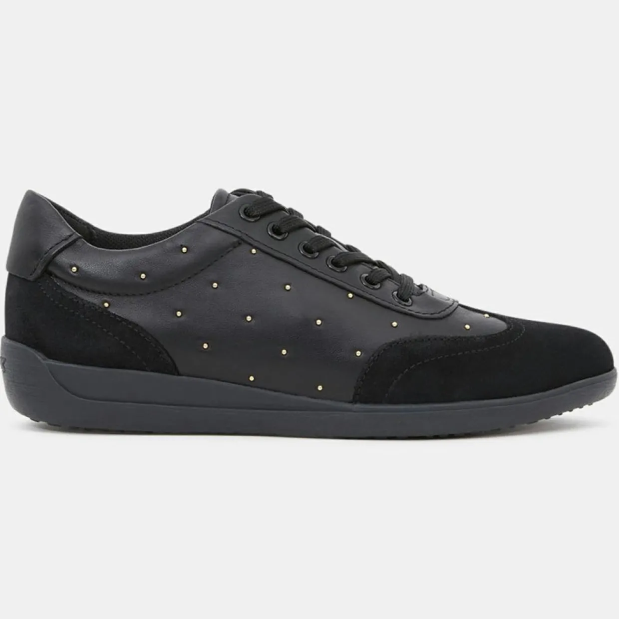 Femme Geox Baskets^Baskets en Cuir & Velours de Cuir Myria noires