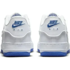 Femme Nike Baskets^Baskets en Cuir Air Force 1 Gs blanc/bleu