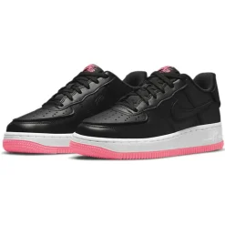 Femme Nike Baskets^Baskets en Cuir Air Force 1 Gs noir/rose