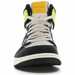 Homme Nike Baskets^Baskets en Cuir Air Jordan 1 High Og Vault blanc/noir/vert fluo/jaune