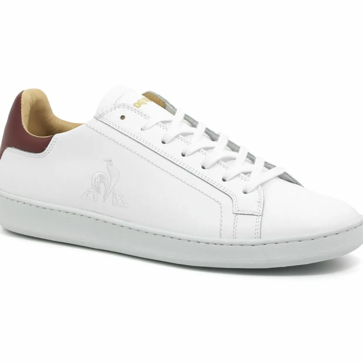 Femme Le Coq Sportif Baskets^Baskets en Cuir Avantage blanc/rouge