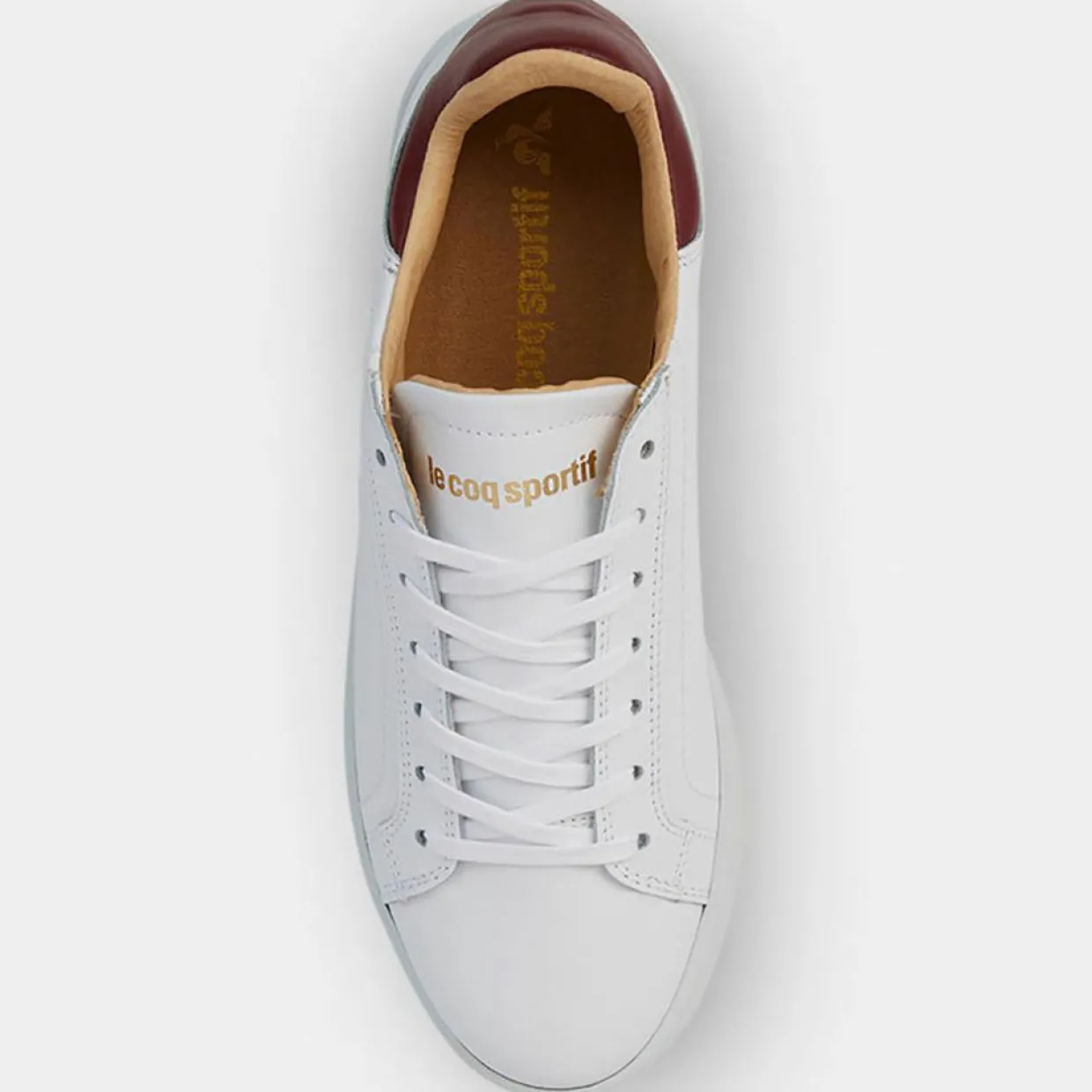 Femme Le Coq Sportif Baskets^Baskets en Cuir Avantage blanc/rouge