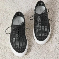 Femme Mellow Yellow Baskets^Baskets en Cuir Bea noires