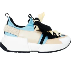 Femme Loretta Pettinari Baskets^Baskets en Cuir Berlin beige/bleu/noir- Talon 5 cm
