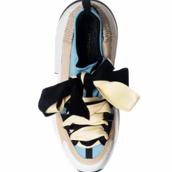 Femme Loretta Pettinari Baskets^Baskets en Cuir Berlin beige/bleu/noir- Talon 5 cm