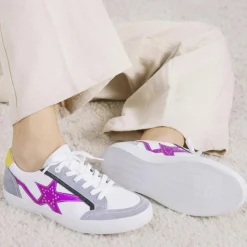 Femme Mellow Yellow Baskets^Baskets en Cuir Betsie grises
