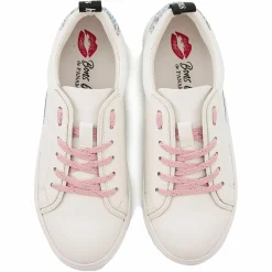 Baskets en Cuir Betty blanc/bleu/rose-Bons Baisers de Paname Sale