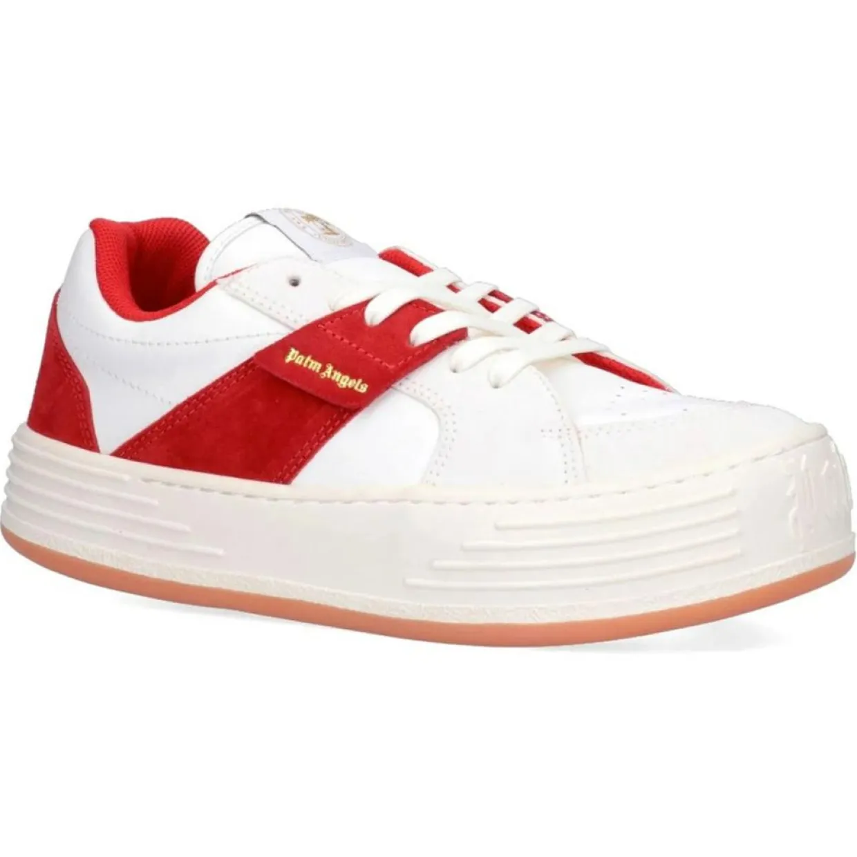 Baskets en Cuir blanc/rouge-Palm Angels