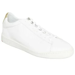 Baskets en Cuir Blazon Made In France blanc/doré-Le Coq Sportif Outlet