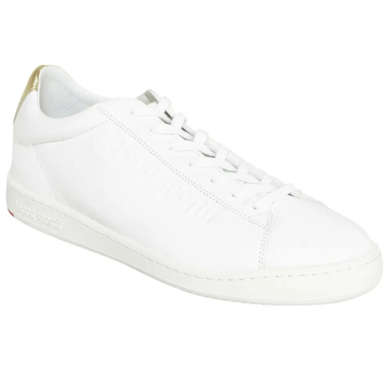 Baskets en Cuir Blazon Made In France blanc/doré-Le Coq Sportif Outlet