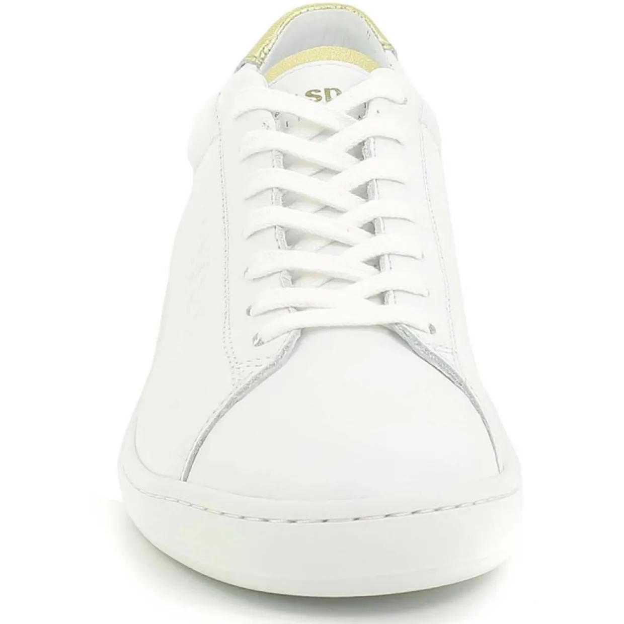Baskets en Cuir Blazon Made In France blanc/doré-Le Coq Sportif Outlet
