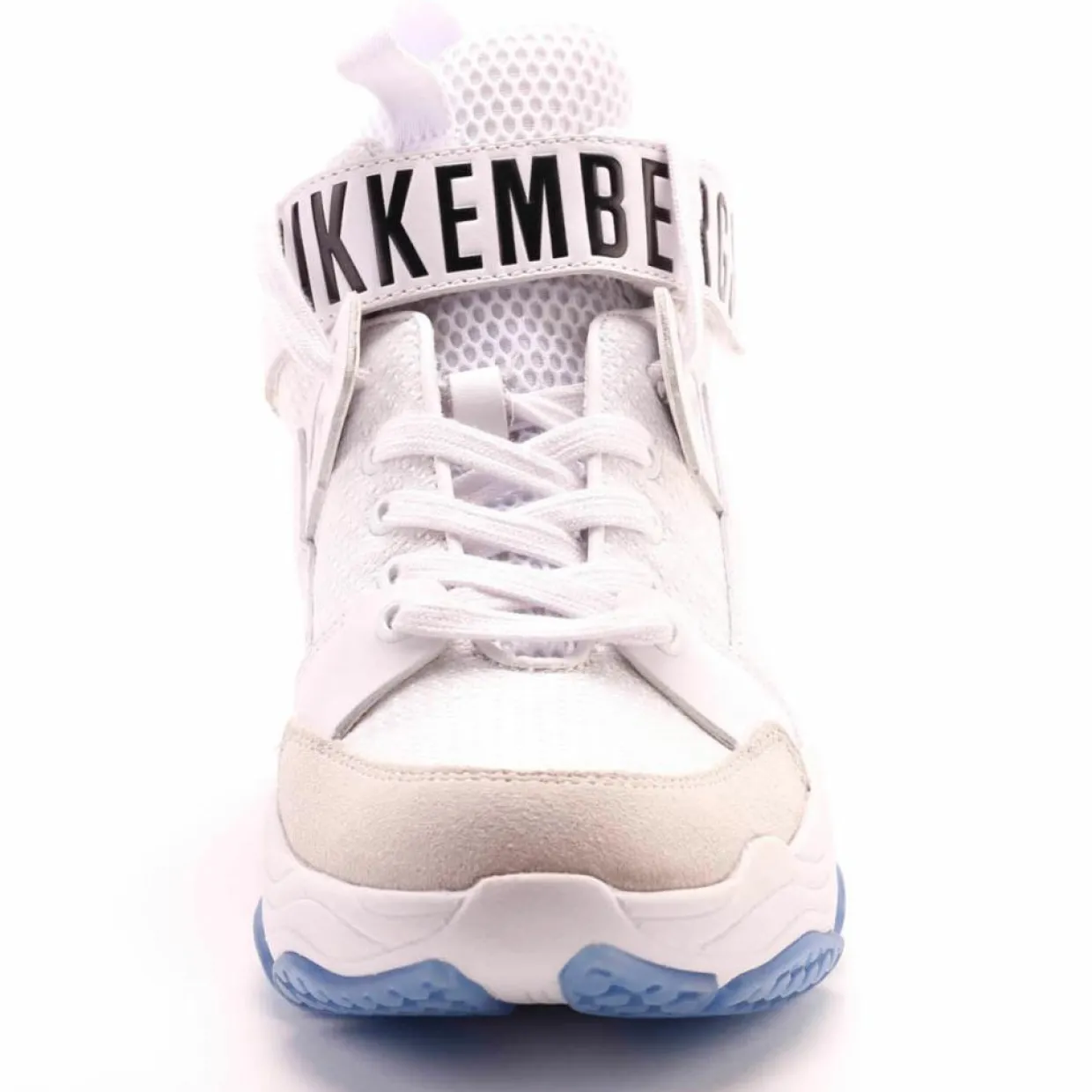 Homme Bikkembergs Baskets^Baskets en Cuir bleu/blanc/violet