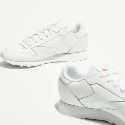Baskets en Cuir Cl Lthr Bicolore blanc/orange-Reebok Discount