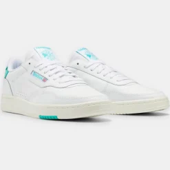 Femme Reebok Baskets^Baskets en Cuir Court Peak blanc/bleu