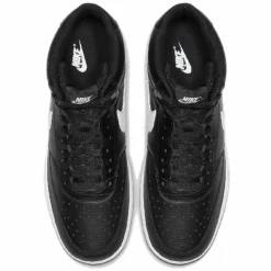 Homme Nike Baskets^Baskets en Cuir Court Vision Mid noir/blanc