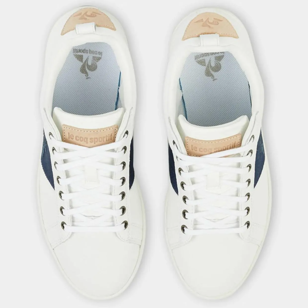 Baskets en Cuir Courtclassic blanc/bleu marine-Le Coq Sportif Best