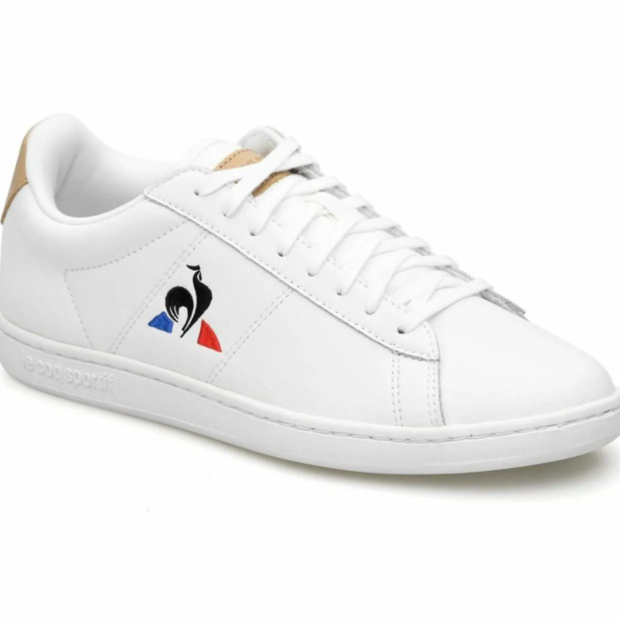 Baskets en Cuir Courtset blanc/beige-Le Coq Sportif Clearance