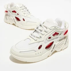 Baskets en Cuir Cylon-21 blanc/rouge-Raf Simons
