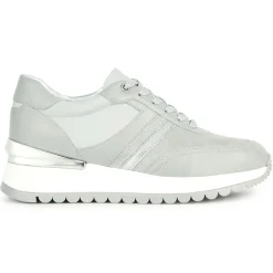 Baskets en Cuir Desya gris pâle-Geox Hot