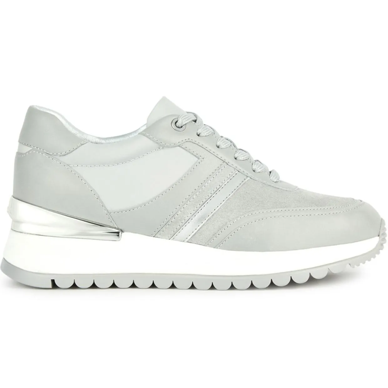 Baskets en Cuir Desya gris pâle-Geox Hot