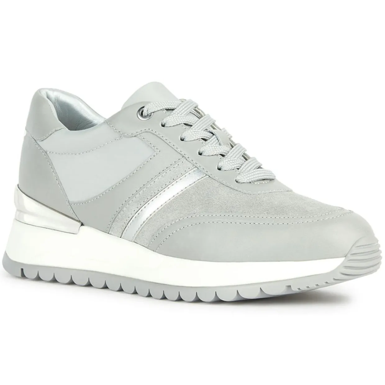Baskets en Cuir Desya gris pâle-Geox Hot