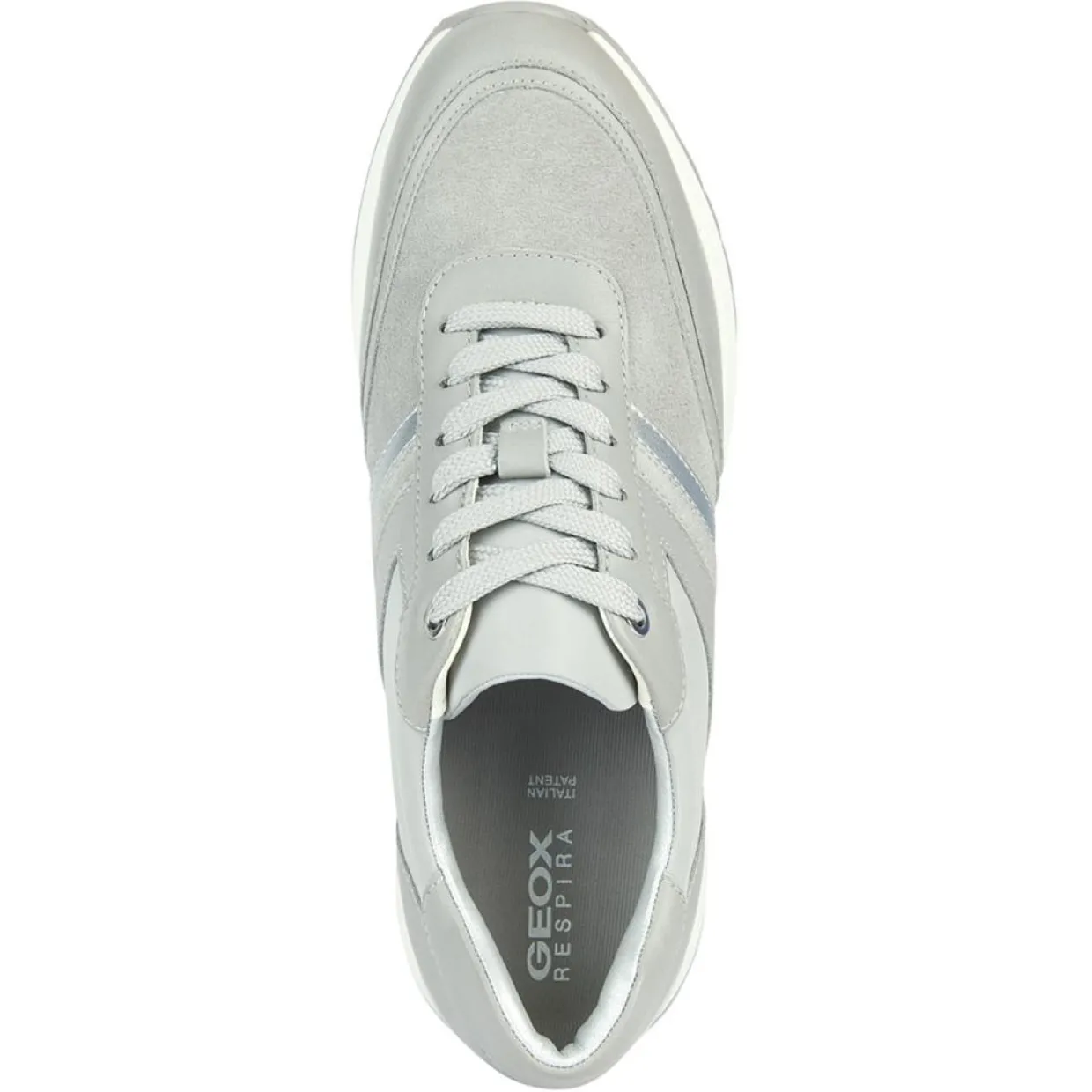 Baskets en Cuir Desya gris pâle-Geox Hot