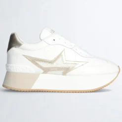 Baskets en Cuir Dreamy blanc/doré-Liu-Jo