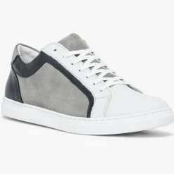 Homme Bocage Baskets^Baskets en Cuir et Velours de Cuir Kai grises