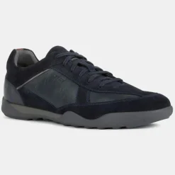 Homme Geox Baskets^Baskets en Cuir et Velours de Cuir Metodo bleu marine