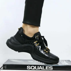Femme Mi/Mai Baskets^Baskets en Cuir Finn noires