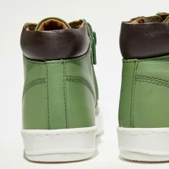 Enfant Apologie Garçon^Baskets en Cuir Gabin vert forêt