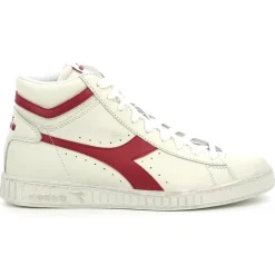 Baskets en Cuir Game L Hi Waxed blanc/rouge-Diadora Clearance