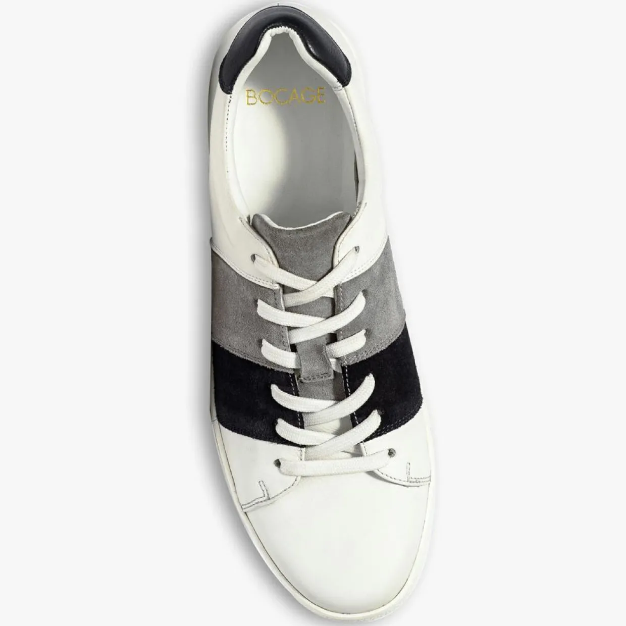 Homme Bocage Baskets^Baskets en Cuir Kemo blanc/gris/marine