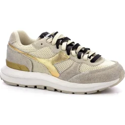 Femme Diadora Baskets^Baskets en Cuir Kmaro 42 Metal taupe/doré