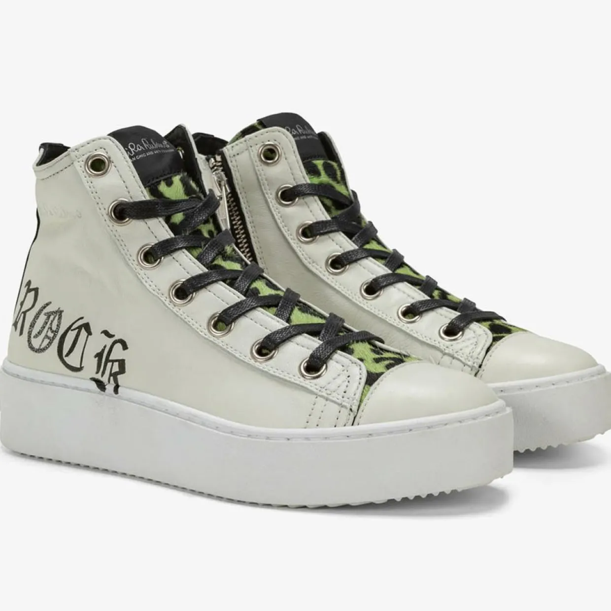 Baskets en Cuir Long Island blanc/noir-Nira Rubens Best