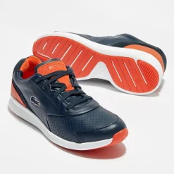 Homme Lacoste Baskets^Baskets en Cuir Ltr.01 317 1 bleu marine/rouge
