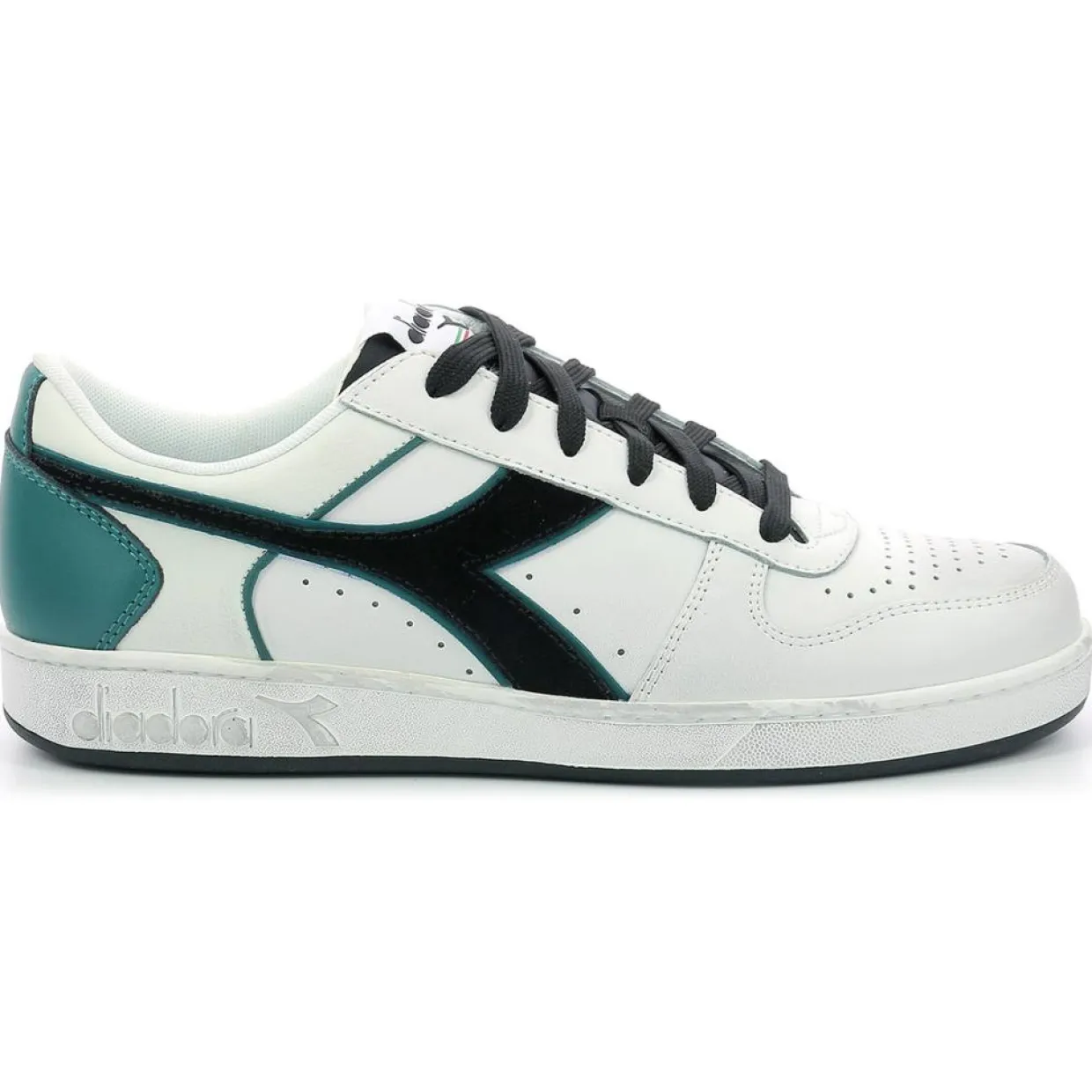 Baskets en Cuir Magic Bas Low I blanc/pacifique-Diadora Clearance