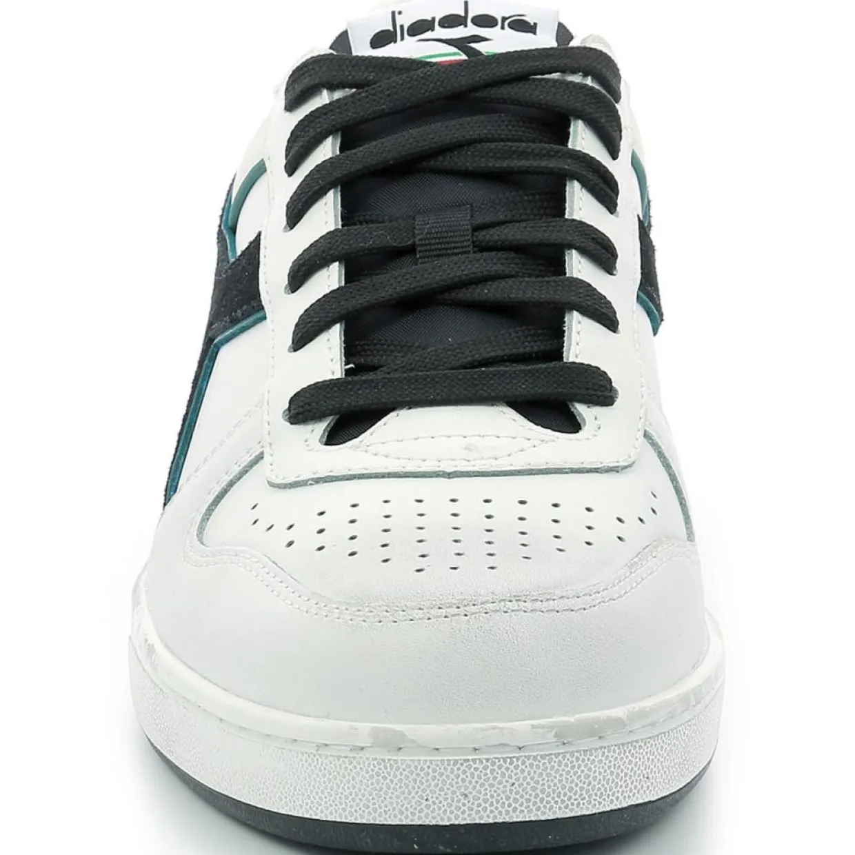 Baskets en Cuir Magic Bas Low I blanc/pacifique-Diadora Clearance
