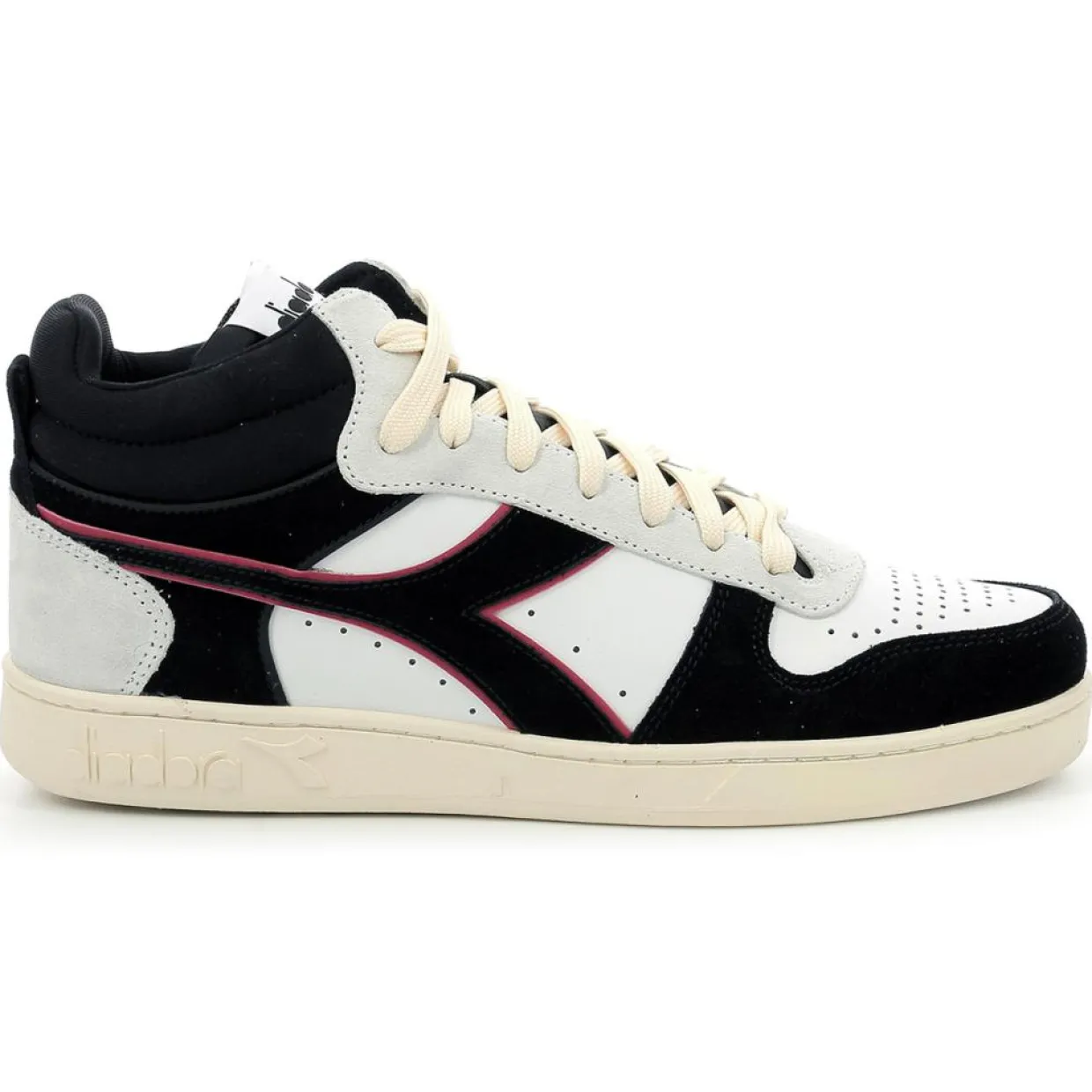 Homme Diadora Baskets^Baskets en Cuir Magic Basket blanc/noir