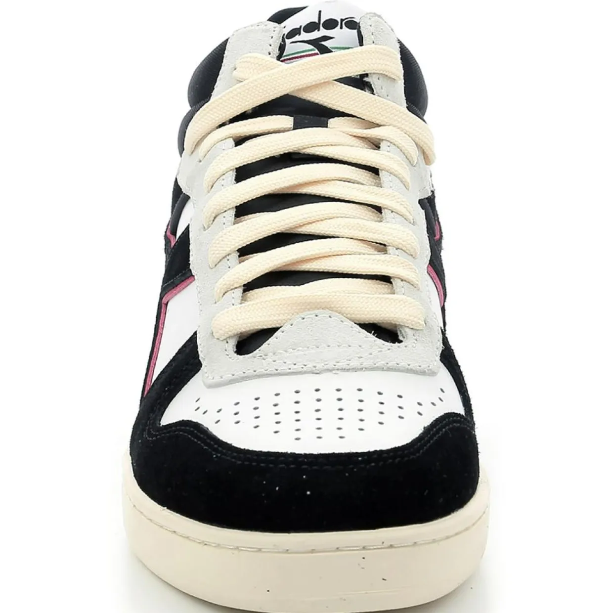 Homme Diadora Baskets^Baskets en Cuir Magic Basket blanc/noir