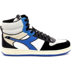 Homme Diadora Baskets^Baskets en Cuir Magic Baske Mi blanc/bleu/noir
