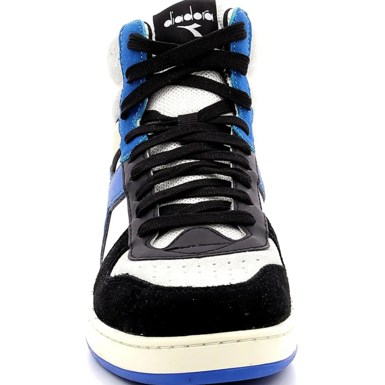 Homme Diadora Baskets^Baskets en Cuir Magic Baske Mi blanc/bleu/noir