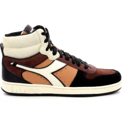 Homme Diadora Baskets^Baskets en Cuir Magic Baske Mi orange/marron