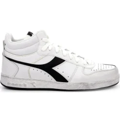 Homme Diadora Baskets^Baskets en Cuir Magic Icona blanc/noir