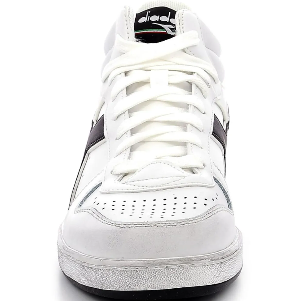 Homme Diadora Baskets^Baskets en Cuir Magic Icona blanc/noir
