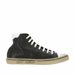 Homme Saint Laurent Baskets^Baskets en cuir Malibu noires