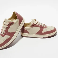 Baskets en Cuir Malone beige/rose-Clae Discount